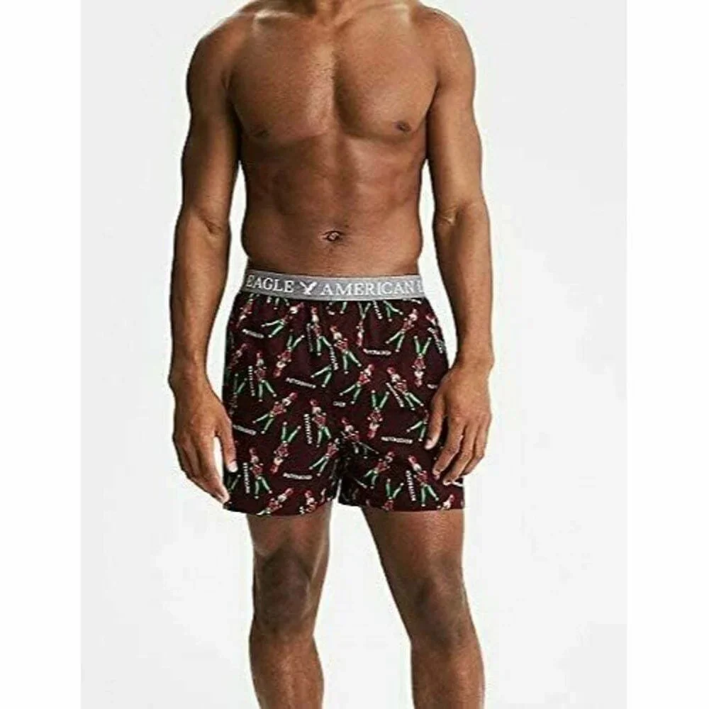 NWT‎ American Eagle Small Nutcracker Boxer Shorts Maroon Gag Gift Christmas New
